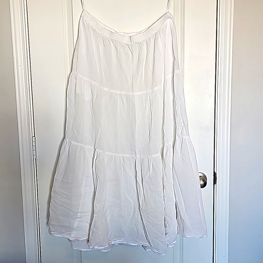UNIQLO Crinkle Cotton Tiered Skirt